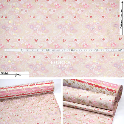 Gold Brocade - Butterfly Flower fabric - FO:REST Fabric 布恩堂Liberty fabrictana lawnjapanese fabricykk zipper