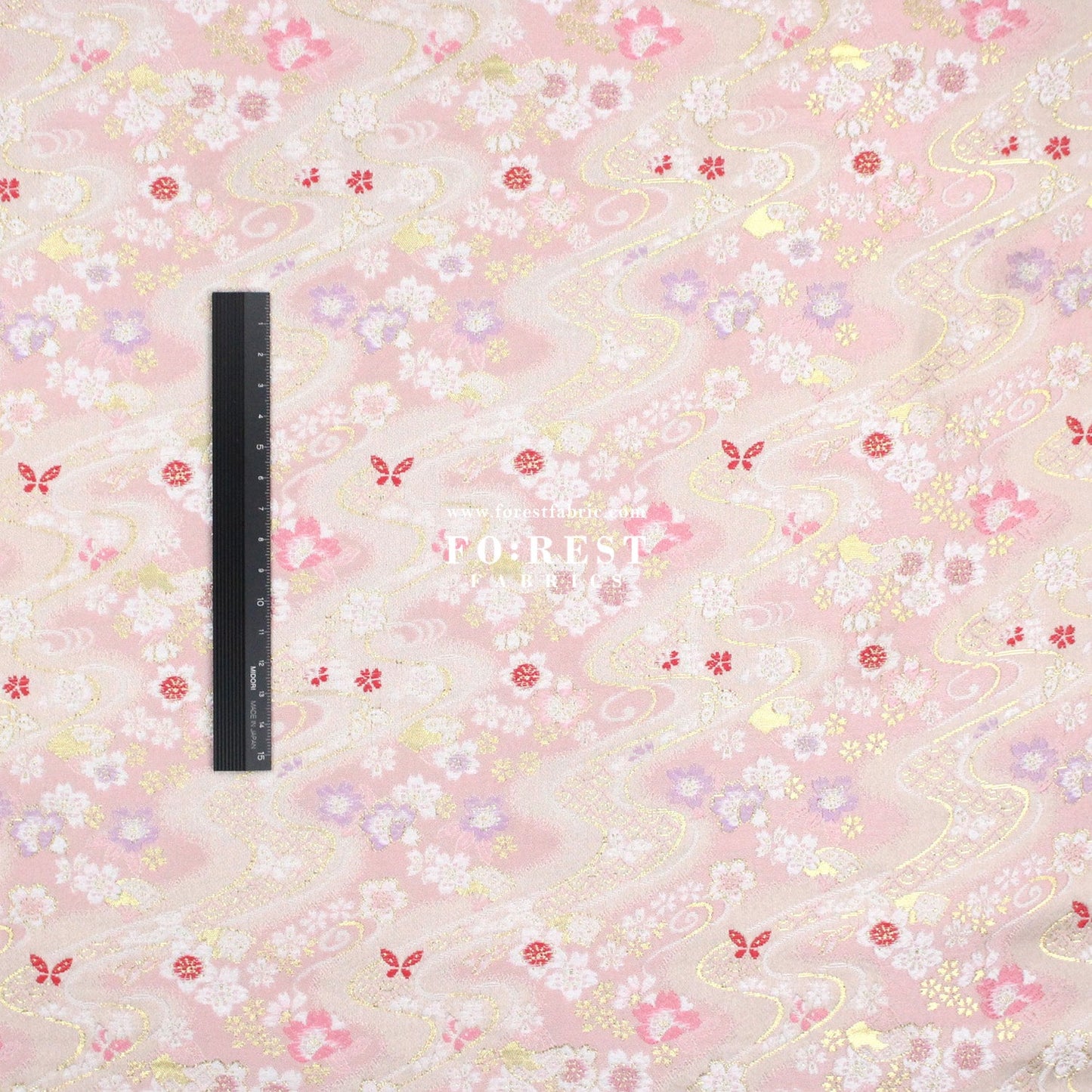 Gold Brocade - Butterfly Flower fabric - FO:REST Fabric 布恩堂Liberty fabrictana lawnjapanese fabricykk zipper