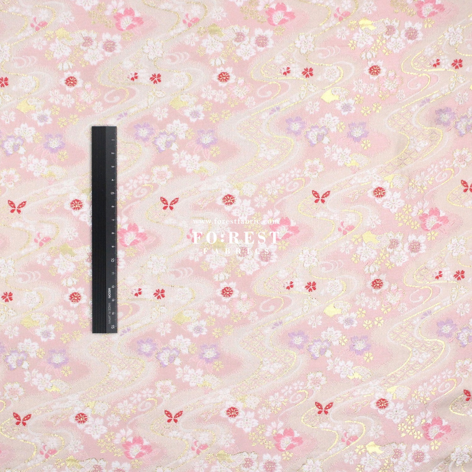 Gold Brocade - Butterfly Flower fabric - FO:REST Fabric 布恩堂Liberty fabrictana lawnjapanese fabricykk zipper