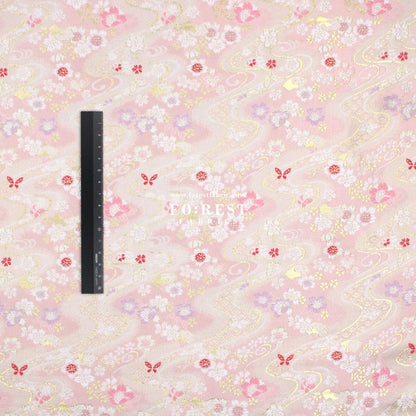 Gold Brocade - Butterfly Flower fabric - FO:REST Fabric 布恩堂Liberty fabrictana lawnjapanese fabricykk zipper