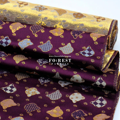 Gold Brocade - Cats paw fabric - FO:REST Fabric 布恩堂Liberty fabrictana lawnjapanese fabricykk zipper