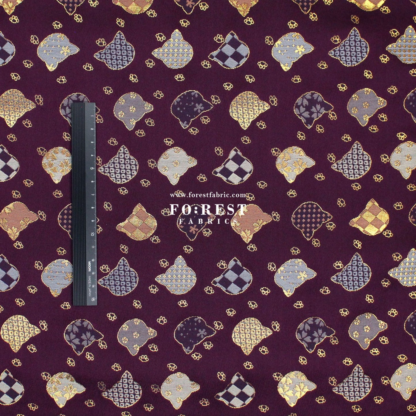 Gold Brocade - Cats paw fabric - FO:REST Fabric 布恩堂Liberty fabrictana lawnjapanese fabricykk zipper