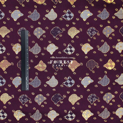 Gold Brocade - Cats paw fabric - FO:REST Fabric 布恩堂Liberty fabrictana lawnjapanese fabricykk zipper