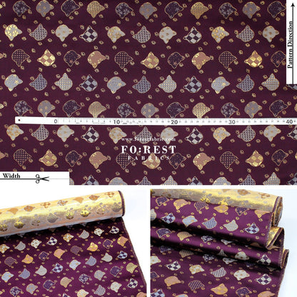 Gold Brocade - Cats paw fabric - FO:REST Fabric 布恩堂Liberty fabrictana lawnjapanese fabricykk zipper