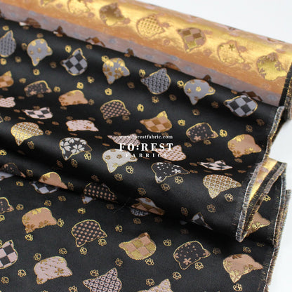 Gold Brocade - Cats paw fabric - FO:REST Fabric 布恩堂Liberty fabrictana lawnjapanese fabricykk zipper