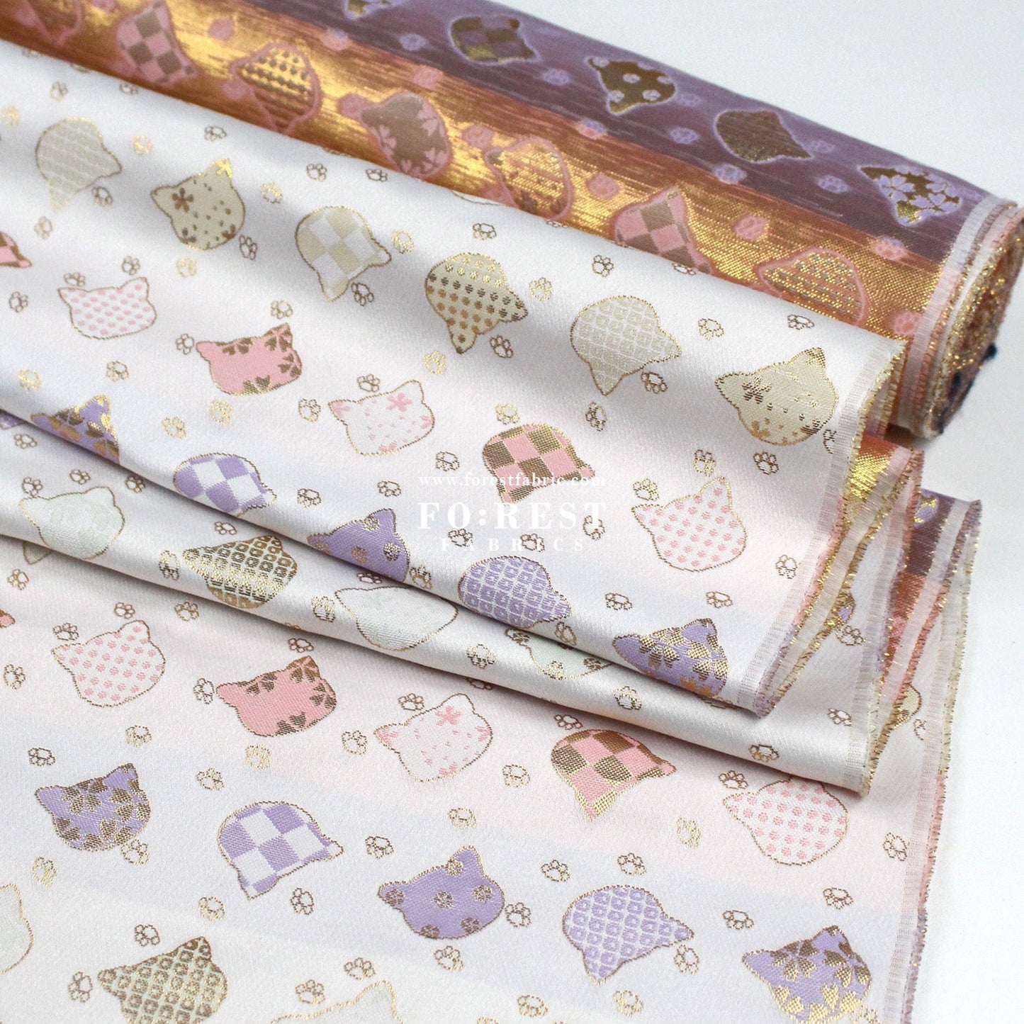 Gold Brocade - Cats paw fabric - FO:REST Fabric 布恩堂Liberty fabrictana lawnjapanese fabricykk zipper