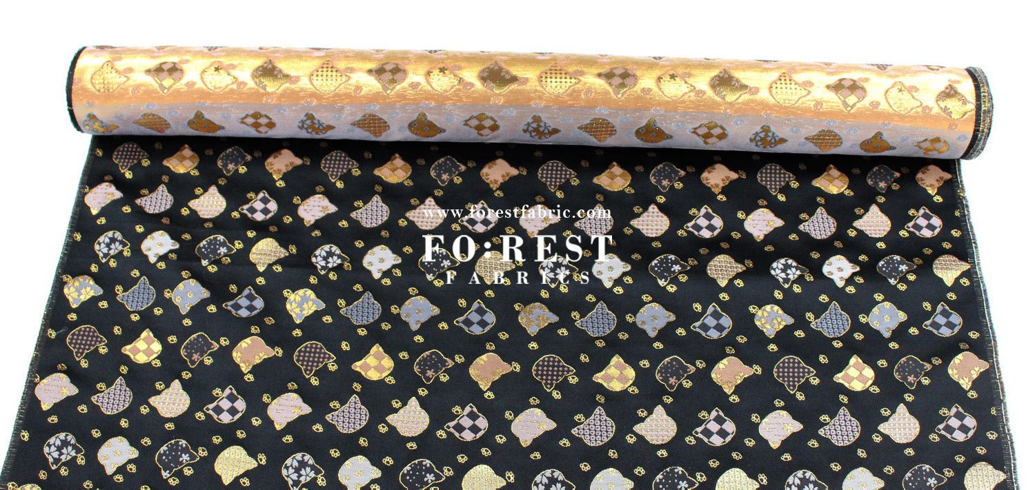 Gold Brocade - Cats paw fabric - FO:REST Fabric 布恩堂Liberty fabrictana lawnjapanese fabricykk zipper