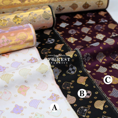 Gold Brocade - Cats paw fabric - FO:REST Fabric 布恩堂Liberty fabrictana lawnjapanese fabricykk zipper