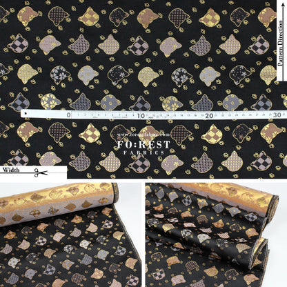 Gold Brocade - Cats paw fabric - FO:REST Fabric 布恩堂Liberty fabrictana lawnjapanese fabricykk zipper