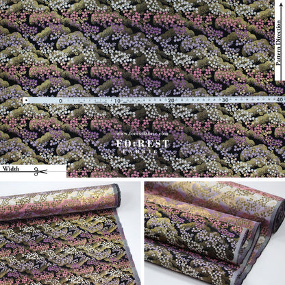 Gold Brocade - cherry blossoms Cloud fabric - FO:REST Fabric 布恩堂Liberty fabrictana lawnjapanese fabricykk zipper