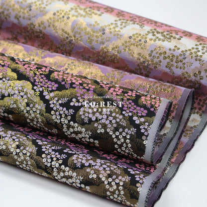 Gold Brocade - cherry blossoms Cloud fabric - FO:REST Fabric 布恩堂Liberty fabrictana lawnjapanese fabricykk zipper
