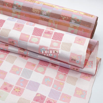 Gold Brocade - Cherry sakura flow KINRAN fabric - FO:REST Fabric 布恩堂Liberty fabrictana lawnjapanese fabricykk zipper
