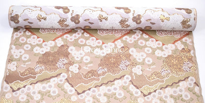 Gold Brocade - Chrysanthemum 九華菊 fabric Khaki - FO:REST Fabric 布恩堂Liberty fabrictana lawnjapanese fabricykk zipper