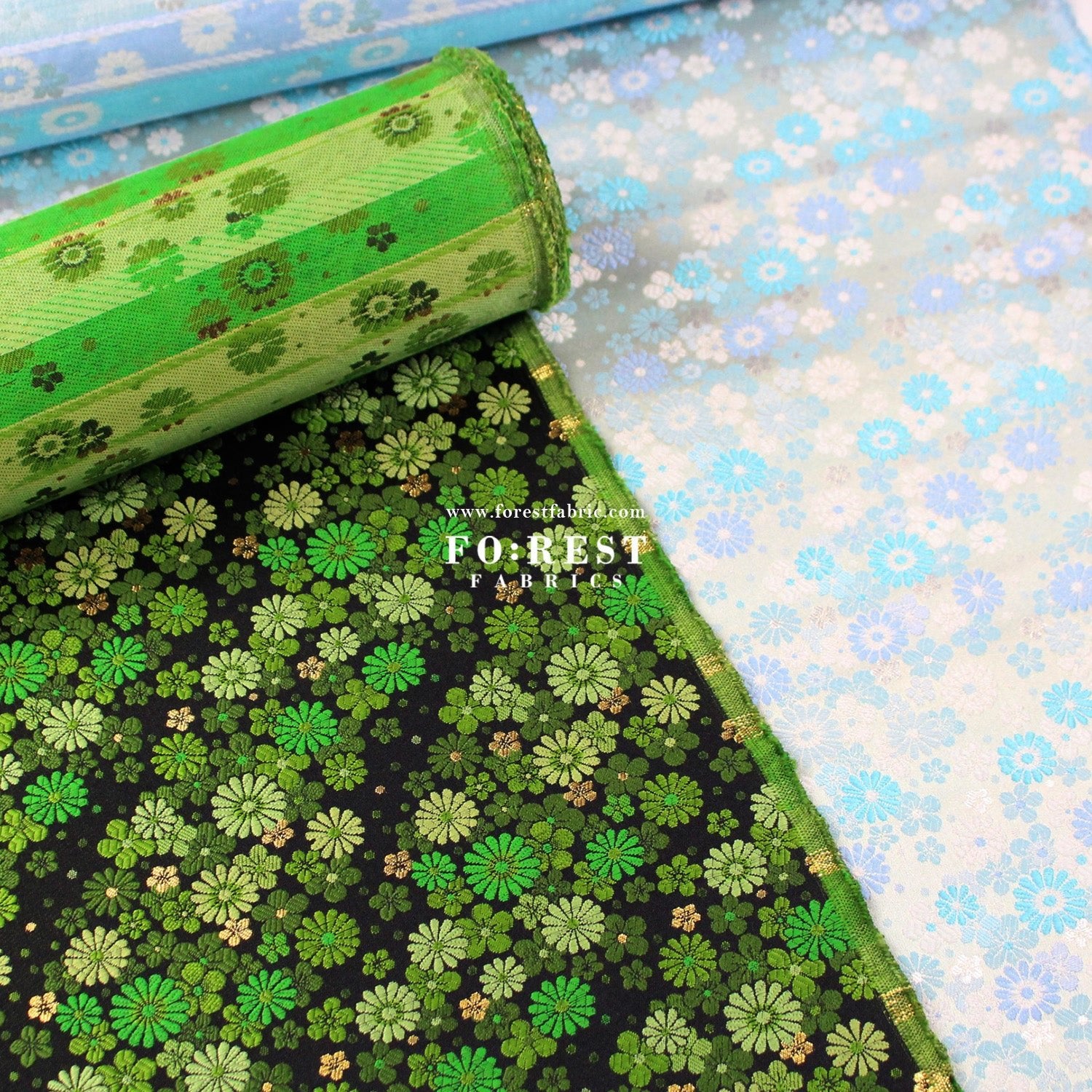Gold Brocade - chrysanthemum fabric - FO:REST Fabric 布恩堂Liberty fabrictana lawnjapanese fabricykk zipper