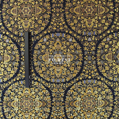 Gold Brocade - Circle of Life fabric Black - FO:REST Fabric 布恩堂Liberty fabrictana lawnjapanese fabricykk zipper