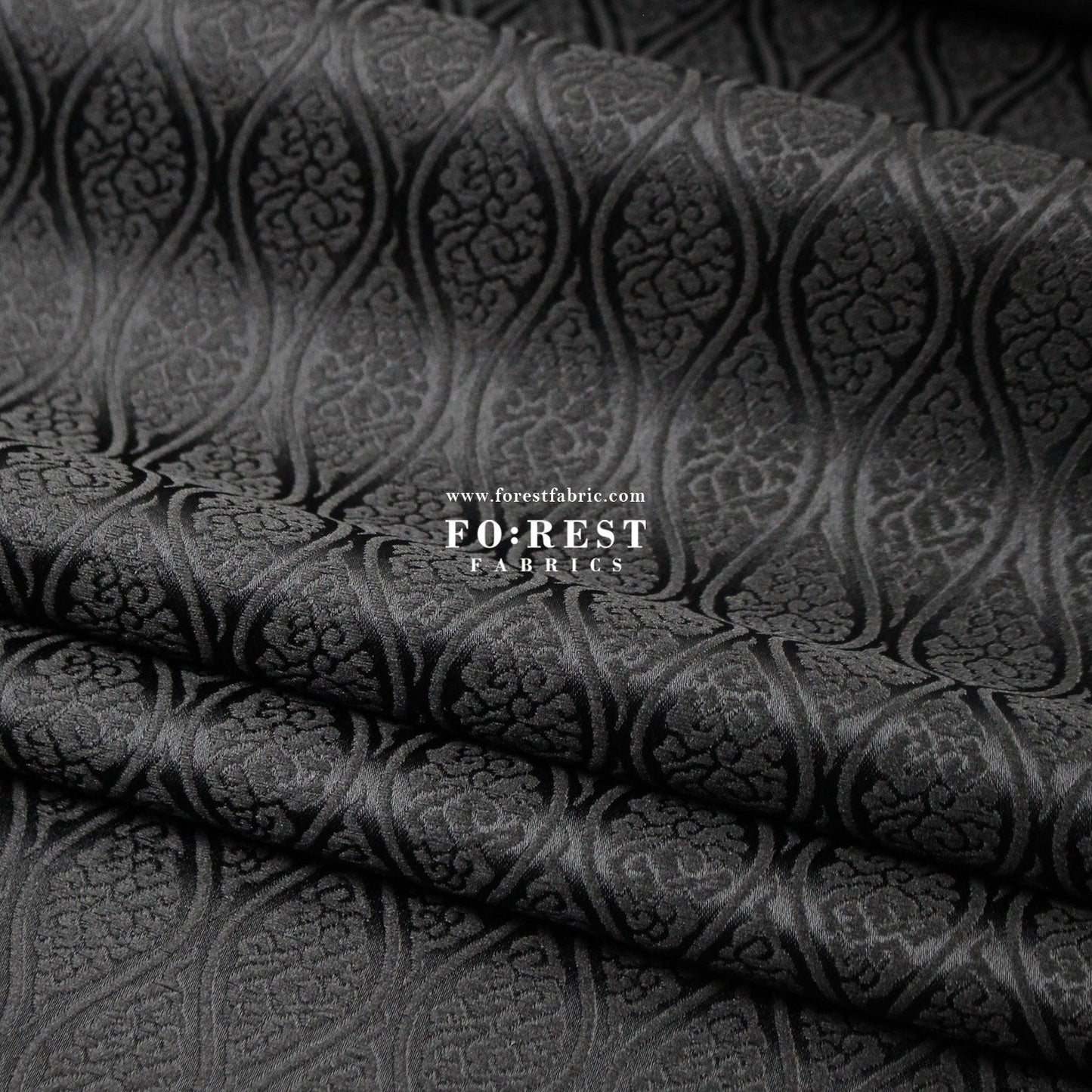 Gold Brocade - Cloud 雲立涌紋 fabric Black - FO:REST Fabric 布恩堂Liberty fabrictana lawnjapanese fabricykk zipper