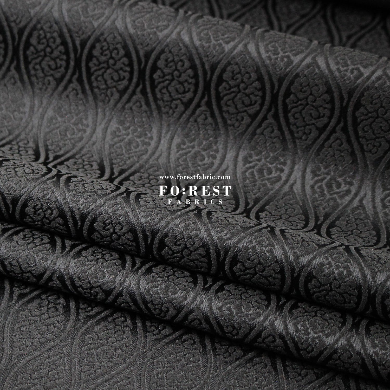 Gold Brocade - Cloud 雲立涌紋 fabric Black - FO:REST Fabric 布恩堂Liberty fabrictana lawnjapanese fabricykk zipper