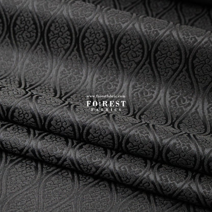 Gold Brocade - Cloud 雲立涌紋 fabric Black - FO:REST Fabric 布恩堂Liberty fabrictana lawnjapanese fabricykk zipper