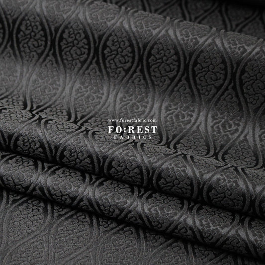 Gold Brocade - Cloud 雲立涌紋 fabric Black - FO:REST Fabric 布恩堂Liberty fabrictana lawnjapanese fabricykk zipper