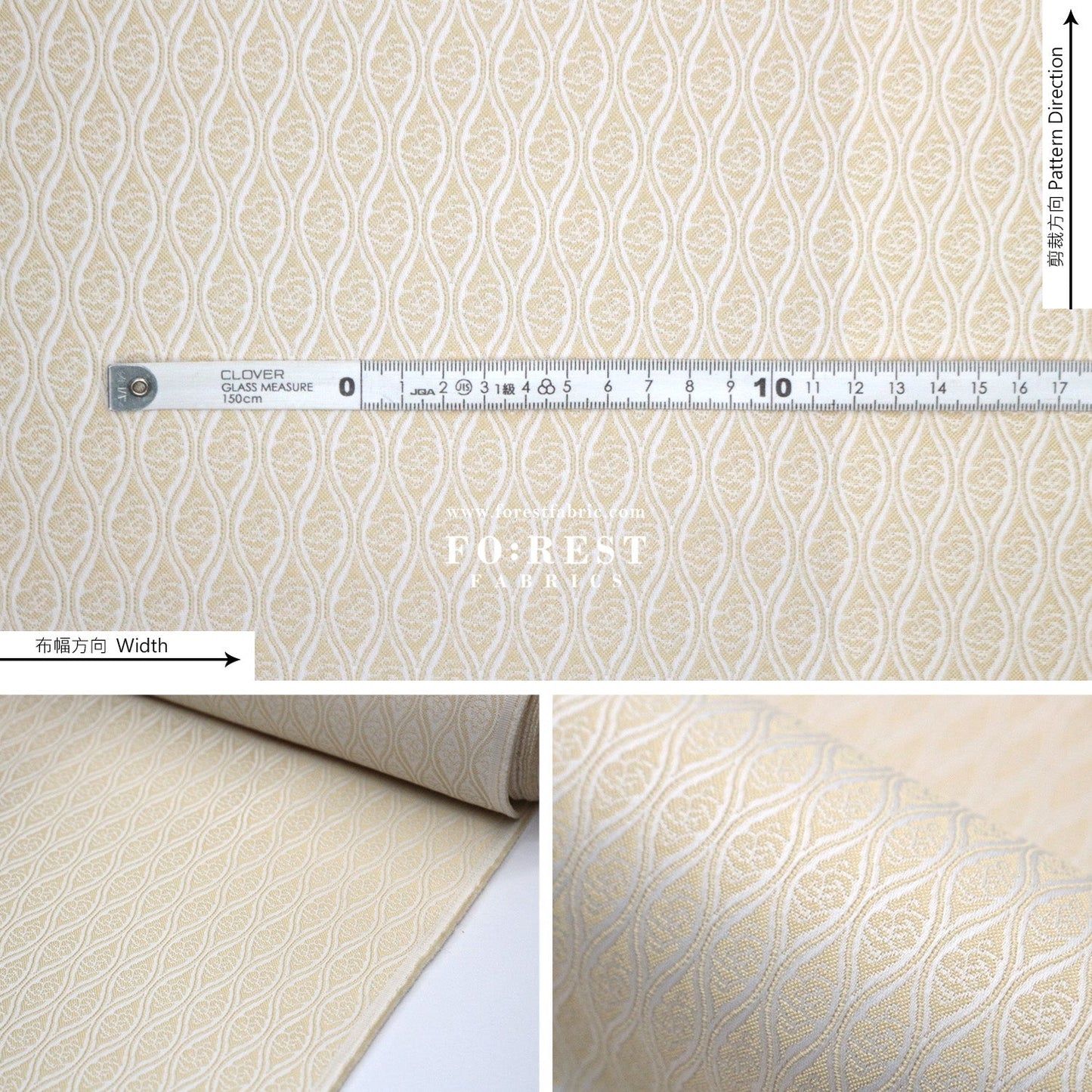 Gold Brocade - Cloud 雲立涌紋 fabric Khaki - FO:REST Fabric 布恩堂Liberty fabrictana lawnjapanese fabricykk zipper