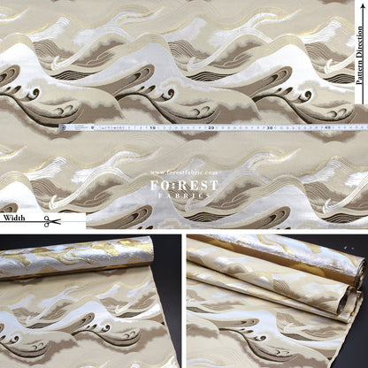 Gold Brocade - cloud fabric - FO:REST Fabric 布恩堂Liberty fabrictana lawnjapanese fabricykk zipper