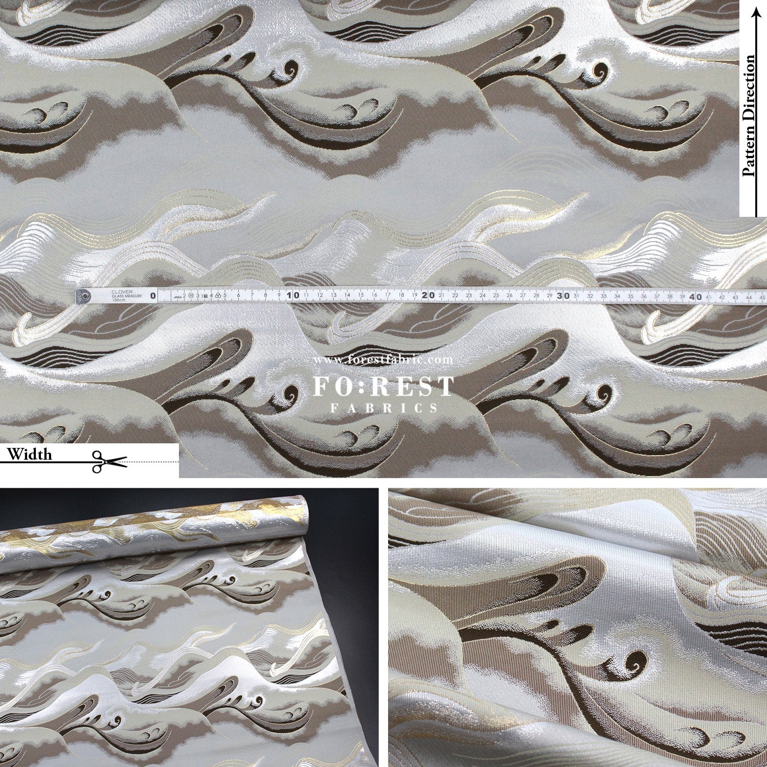 Gold Brocade - cloud fabric - FO:REST Fabric 布恩堂Liberty fabrictana lawnjapanese fabricykk zipper