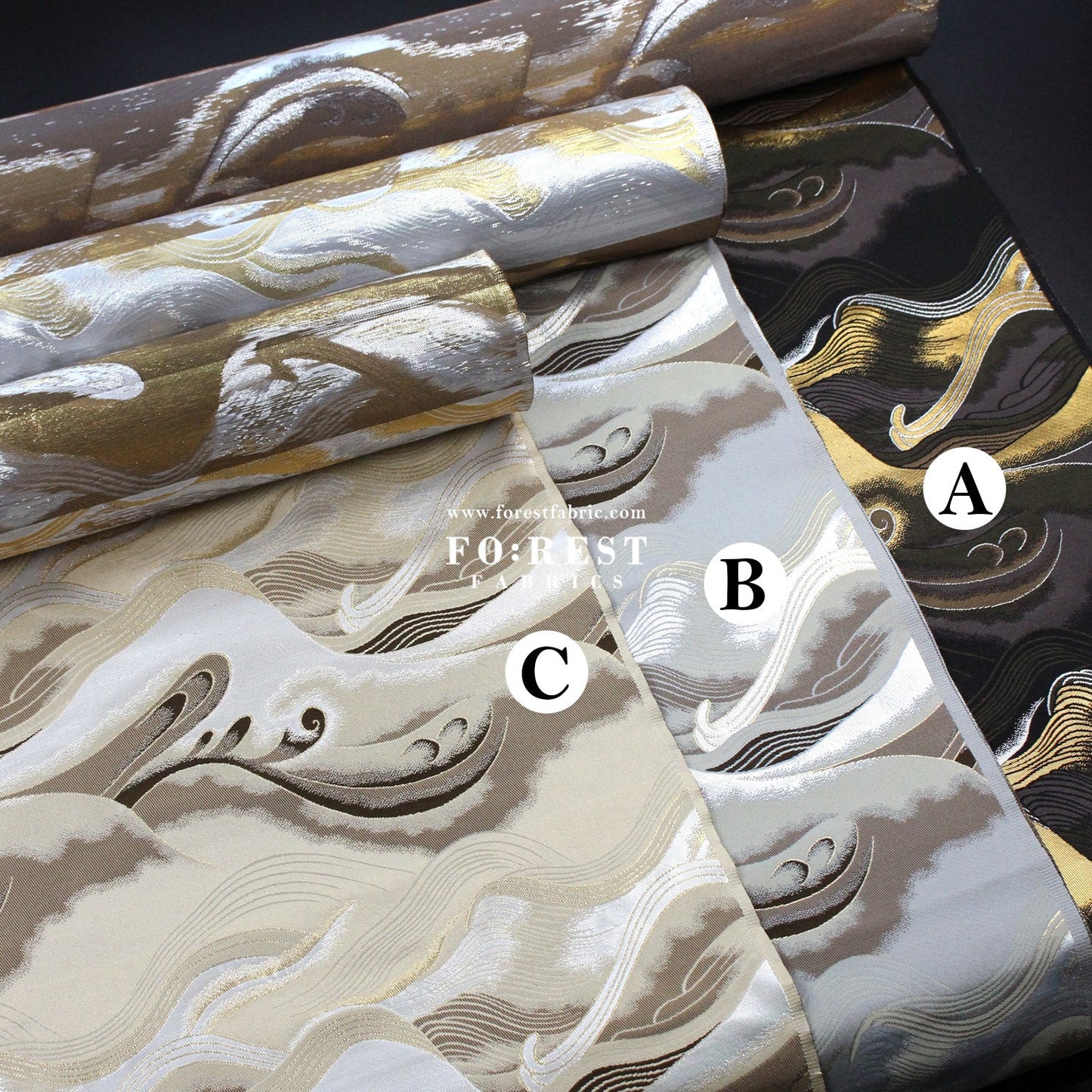 Gold Brocade - cloud fabric - FO:REST Fabric 布恩堂Liberty fabrictana lawnjapanese fabricykk zipper