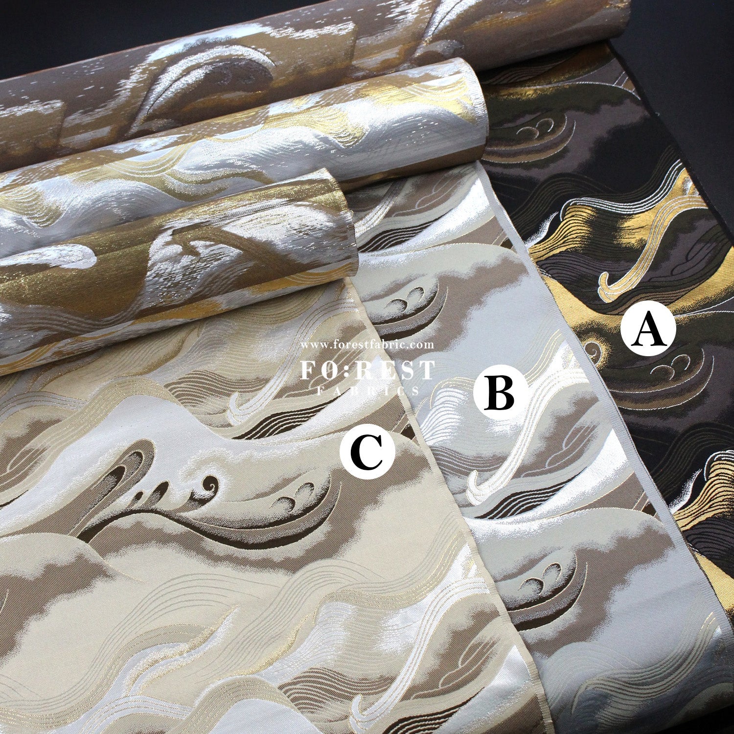 Gold Brocade - cloud fabric - FO:REST Fabric 布恩堂Liberty fabrictana lawnjapanese fabricykk zipper