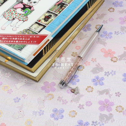 Gold Brocade - Cloud Rabbit Fabric Ice Purple Polyester
