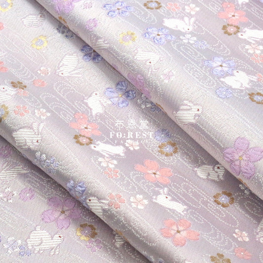 Gold Brocade - Cloud Rabbit Fabric Ice Purple Polyester
