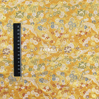 Gold Brocade - Crane Fan Flower fabric Gold - FO:REST Fabric 布恩堂Liberty fabrictana lawnjapanese fabricykk zipper