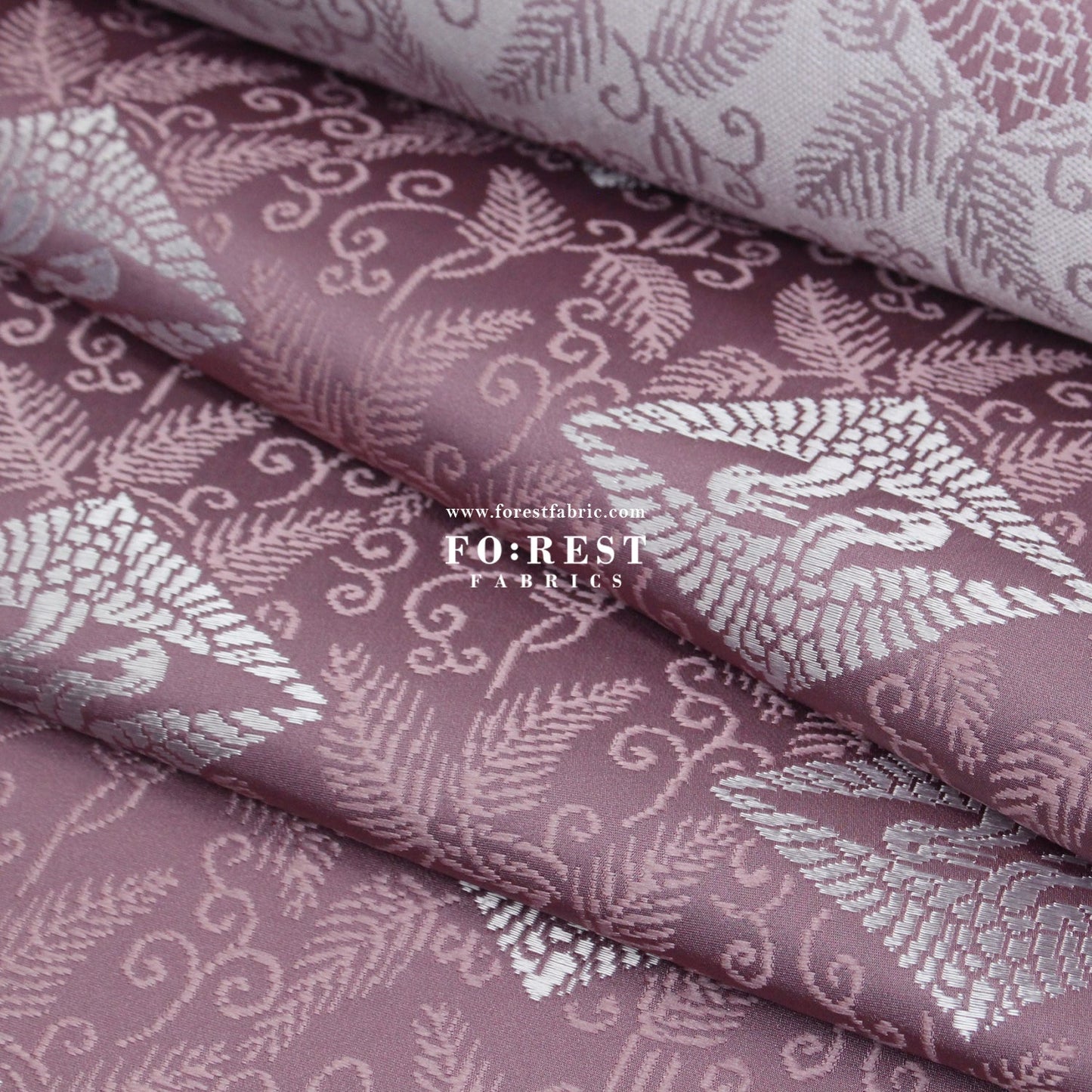 Gold brocade - Crane Japanese style KINRAN fabric PURPLE - FO:REST Fabric 布恩堂Liberty fabrictana lawnjapanese fabricykk zipper