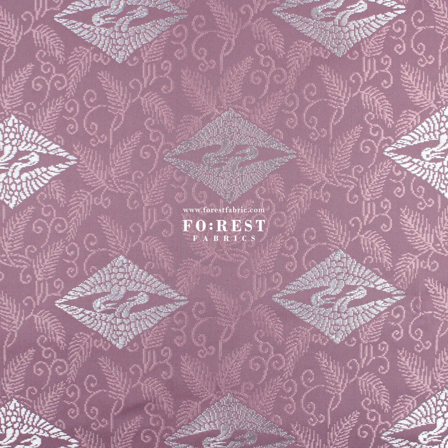 Gold brocade - Crane Japanese style KINRAN fabric PURPLE - FO:REST Fabric 布恩堂Liberty fabrictana lawnjapanese fabricykk zipper