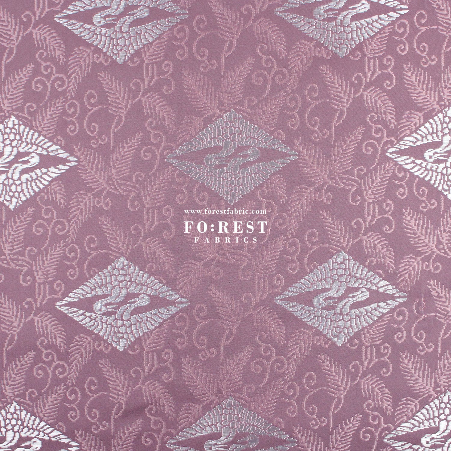 Gold brocade - Crane Japanese style KINRAN fabric PURPLE - FO:REST Fabric 布恩堂Liberty fabrictana lawnjapanese fabricykk zipper