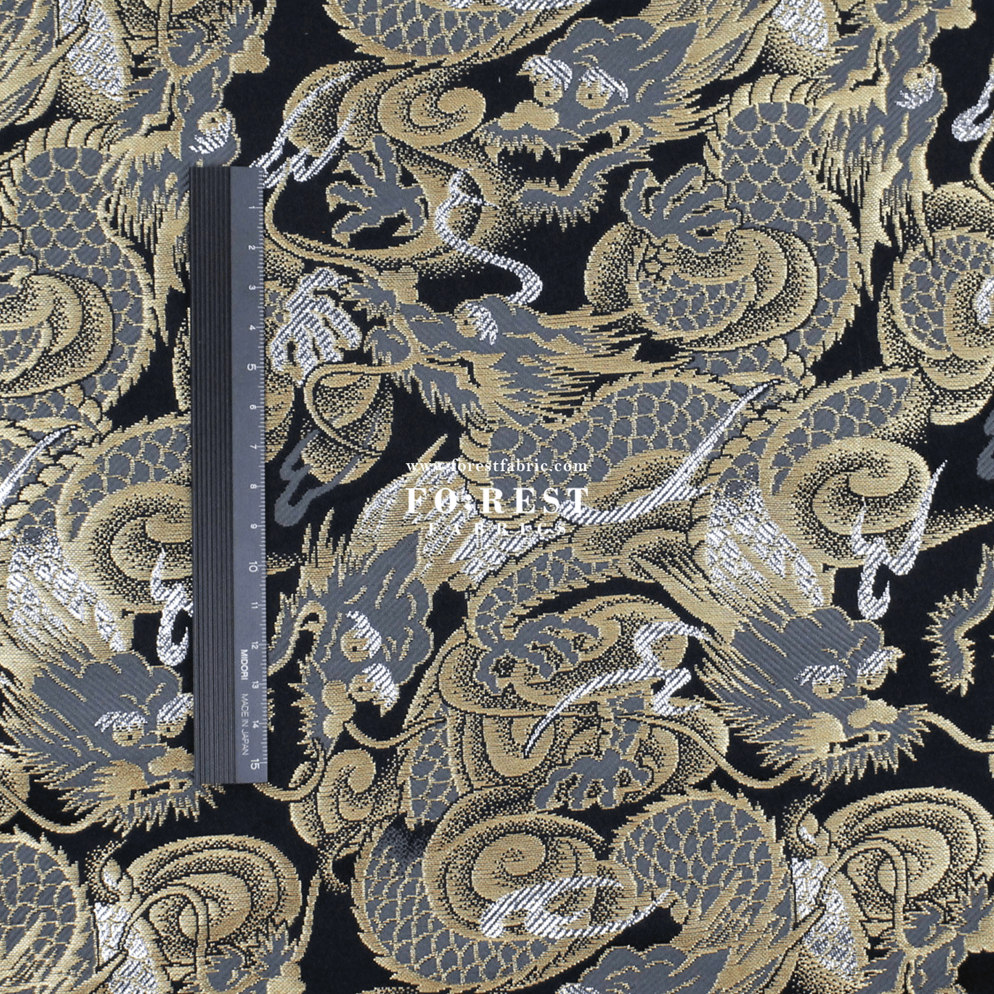 Gold Brocade - Dragon fabric Gold Silver - FO:REST Fabric 布恩堂Liberty fabrictana lawnjapanese fabricykk zipper