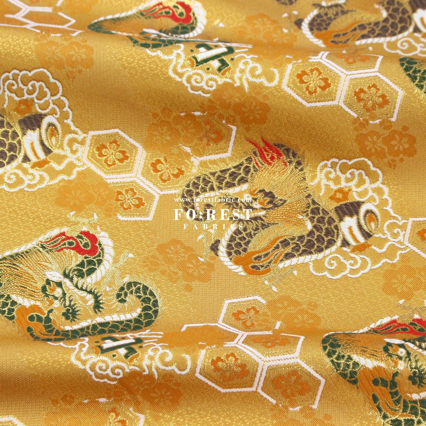Gold Brocade - Dragon fabric GOLD - FO:REST Fabric 布恩堂Liberty fabrictana lawnjapanese fabricykk zipper