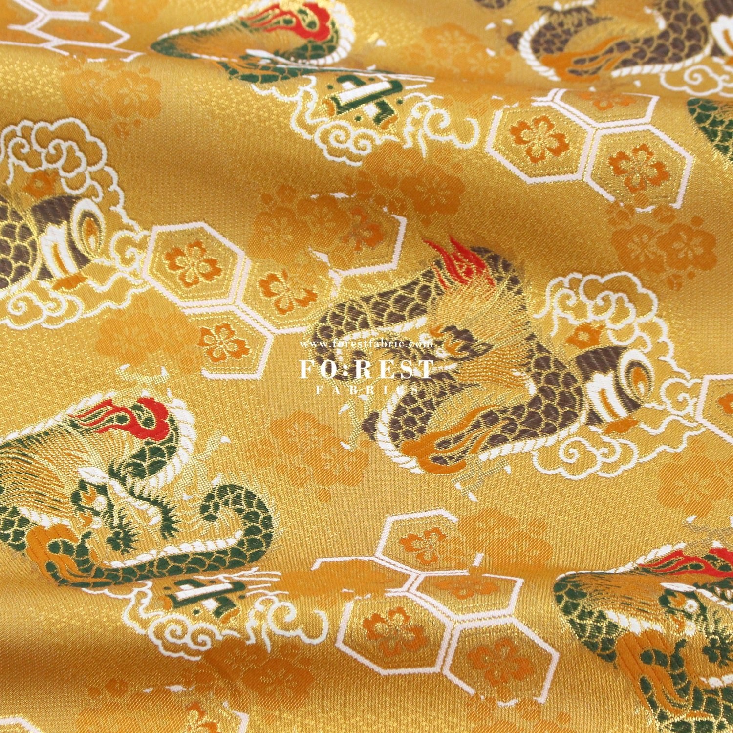 Gold Brocade - Dragon fabric GOLD - FO:REST Fabric 布恩堂Liberty fabrictana lawnjapanese fabricykk zipper