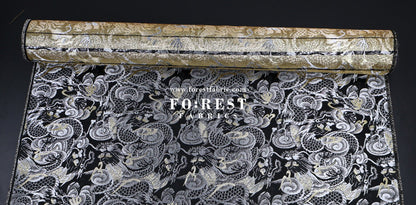 Gold Brocade - Dragon fabric GrayGold - FO:REST Fabric 布恩堂Liberty fabrictana lawnjapanese fabricykk zipper