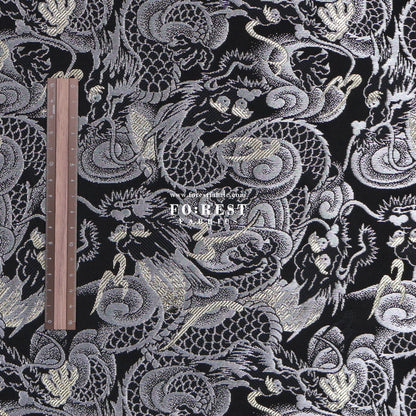 Gold Brocade - Dragon fabric GrayGold - FO:REST Fabric 布恩堂Liberty fabrictana lawnjapanese fabricykk zipper