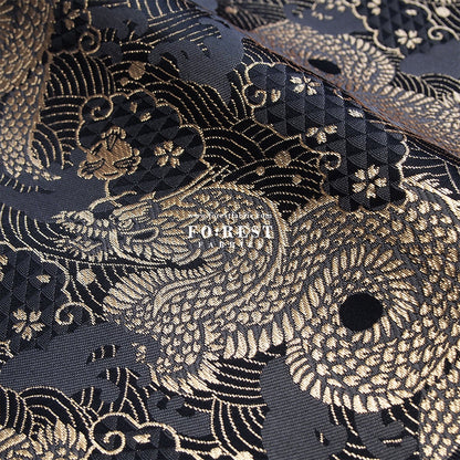 Gold Brocade - 火闘龍dragon fabric - FO:REST Fabric 布恩堂Liberty fabrictana lawnjapanese fabricykk zipper