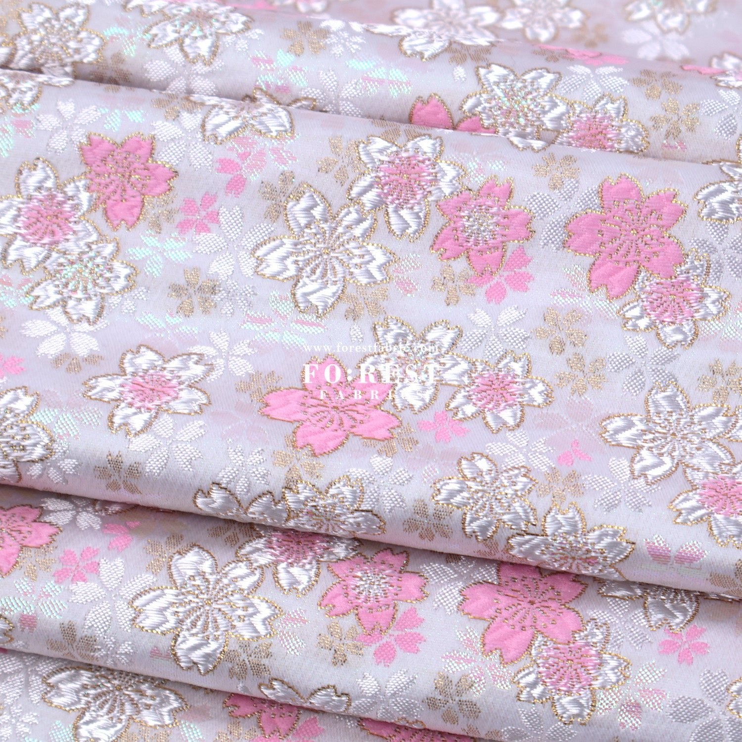 Gold Brocade - Dreaming Sakura fabric - FO:REST Fabric 布恩堂Liberty fabrictana lawnjapanese fabricykk zipper