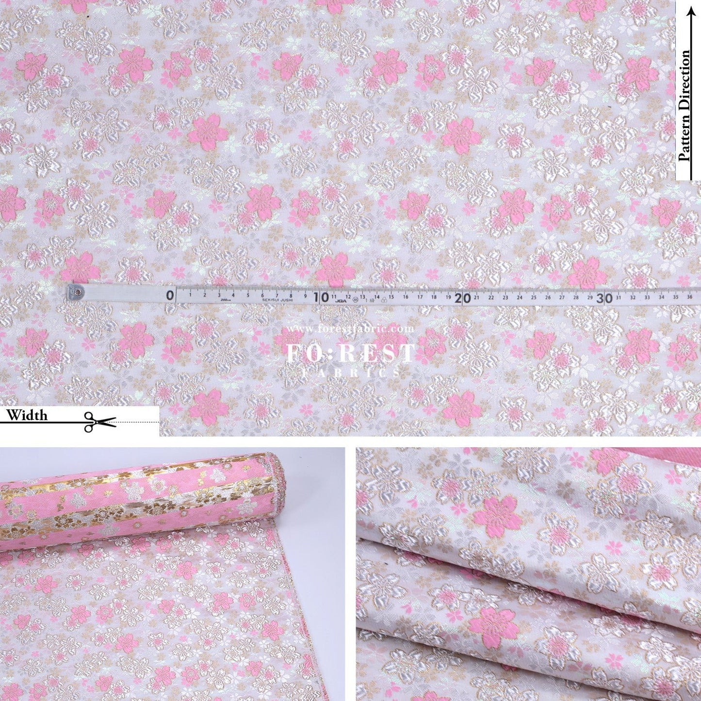 Gold Brocade - Dreaming Sakura fabric - FO:REST Fabric 布恩堂Liberty fabrictana lawnjapanese fabricykk zipper