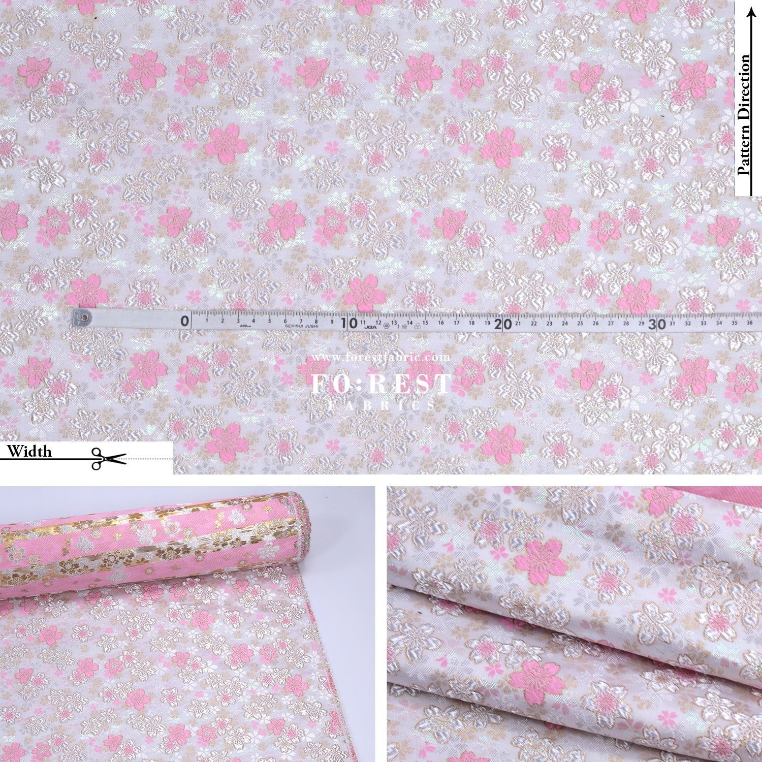 Gold Brocade - Dreaming Sakura fabric - FO:REST Fabric 布恩堂Liberty fabrictana lawnjapanese fabricykk zipper