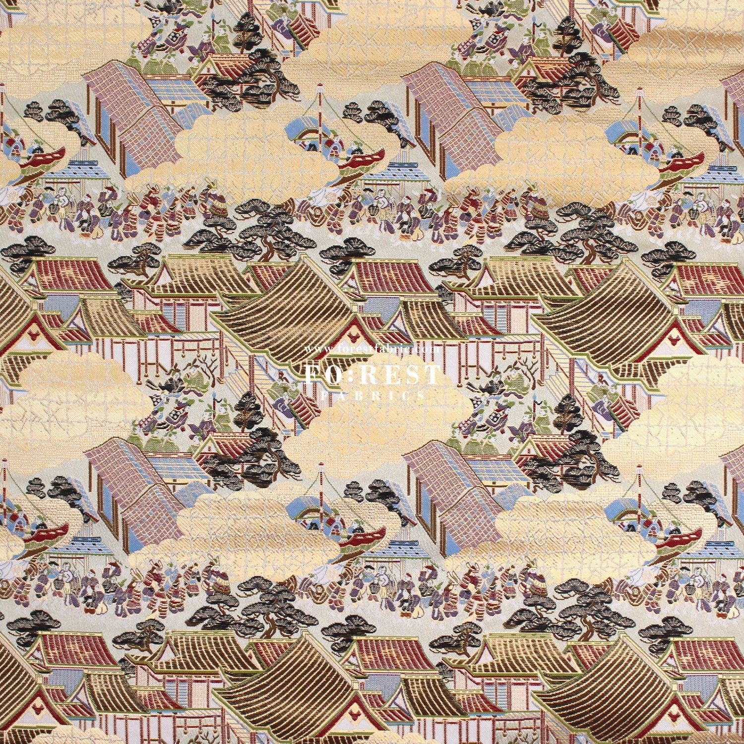 Gold Brocade - 源氏物語 fabric 12 - FO:REST Fabric 布恩堂Liberty fabrictana lawnjapanese fabricykk zipper
