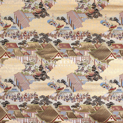 Gold Brocade - 源氏物語 fabric 12 - FO:REST Fabric 布恩堂Liberty fabrictana lawnjapanese fabricykk zipper