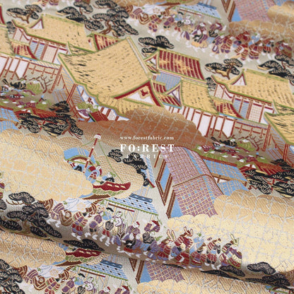 Gold Brocade - 源氏物語 fabric 12 - FO:REST Fabric 布恩堂Liberty fabrictana lawnjapanese fabricykk zipper