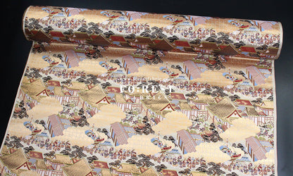 Gold Brocade - 源氏物語 fabric 12 - FO:REST Fabric 布恩堂Liberty fabrictana lawnjapanese fabricykk zipper