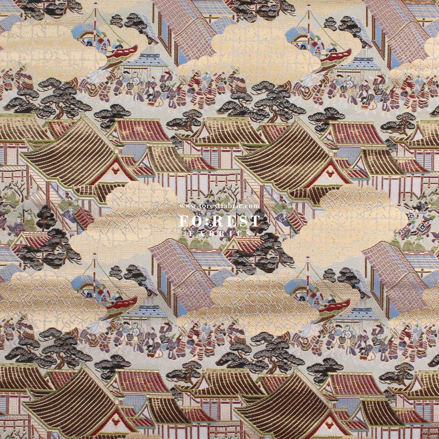 Gold Brocade - 源氏物語 fabric 12 - FO:REST Fabric 布恩堂Liberty fabrictana lawnjapanese fabricykk zipper