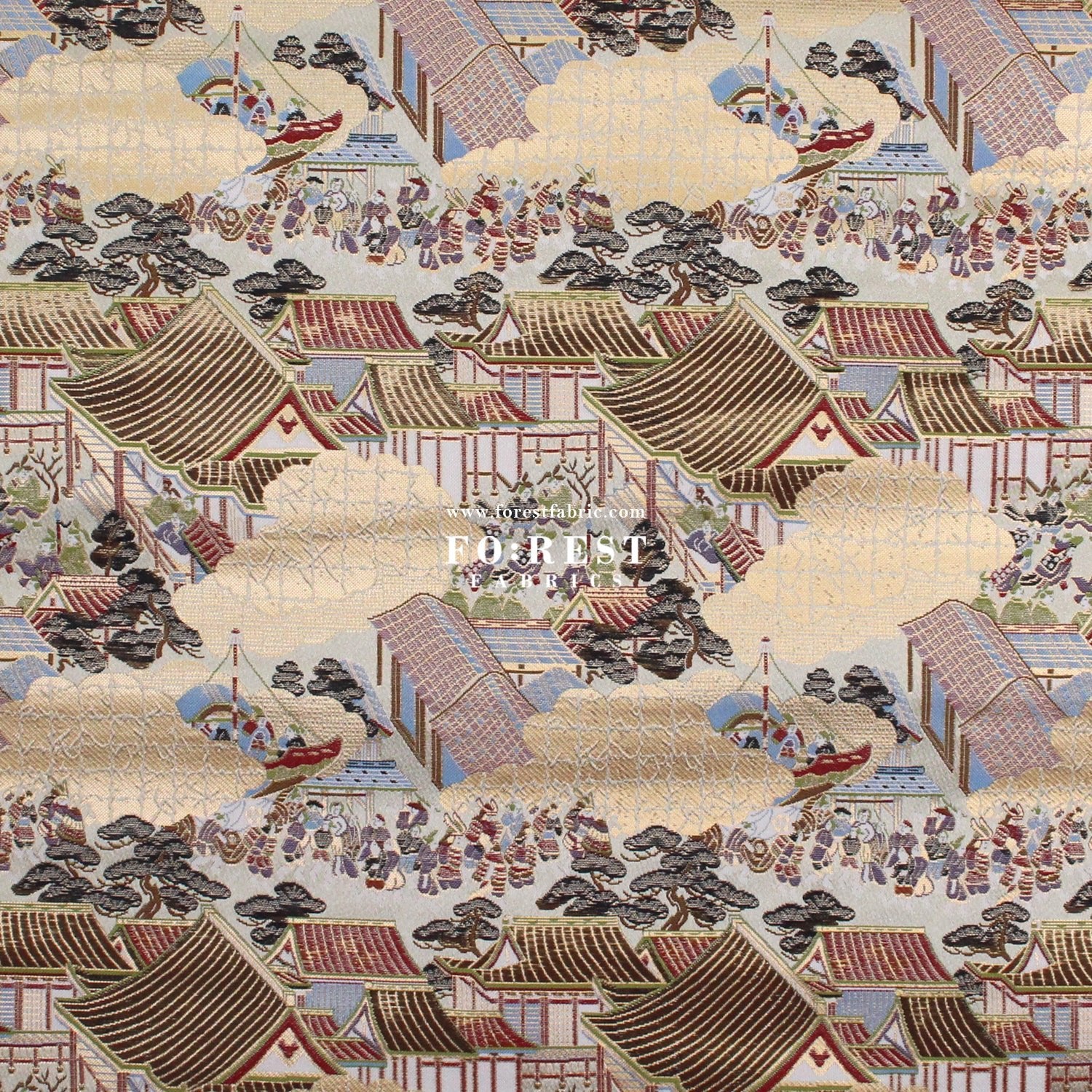 Gold Brocade - 源氏物語 fabric 12 - FO:REST Fabric 布恩堂Liberty fabrictana lawnjapanese fabricykk zipper