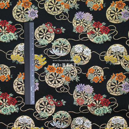 Gold Brocade - fabric Balck - FO:REST Fabric 布恩堂Liberty fabrictana lawnjapanese fabricykk zipper
